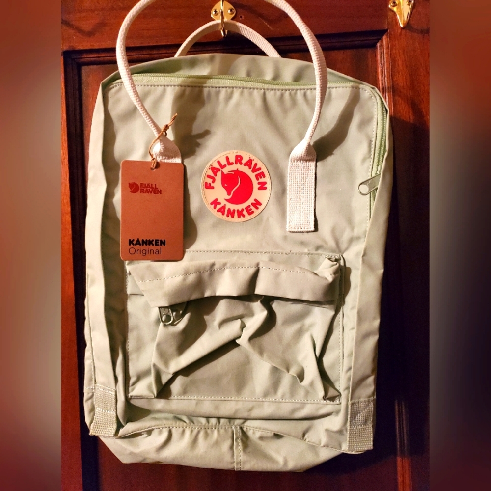 Fjallraven Kanken Mint & White Backpack